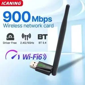 WiFi 6 USB 어댑터 900Mbps Bluetooth 5.4 AX900 동글 무선 네트워크 카드 듀얼 밴드 2.4G 5G 이더넷