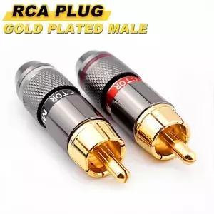 2/4/8PCS 뮤지컬 사운드 RCA 커넥터 플러그 HiFi 24K 금도금 잭 어댑터 6mm 오디오 및 비디오 스피커
