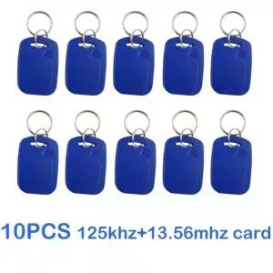 10pcs 2 In 1 듀얼 칩 주파수 RFID Keyfob 125KHz T5577 13.56MHz UID 재기록 가능 복제 복합 액세스 제어