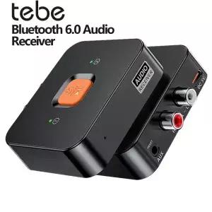 Tebe Bluetooth 6.0 오디오 수신기 3.5mm Aux RCA 무선 스테레오 음악 어댑터 전화 콘솔 믹서 용 듀얼 연결