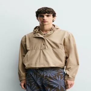 ZARA 릴랙스 핏 후드 캥거루 재킷 - 베이지 1437/608/710