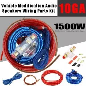 10GA 자동차 오디오 스피커 배선 키트 서브우퍼 1500W 설치 와이어 60A 퓨즈 홀더 케이블 차량 수정 부품