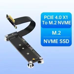 PCIE 4.0 X1 to M.2 SSD 라이저 카드 90도 직각 10CM 연장 케이블 데스크탑 PC 지원