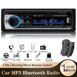 자동차 라디오 1 din 스테레오 플레이어 디지털 블루투스 MP3 60Wx4 FM 오디오 음악 USB/SD 대시 AUX 입력