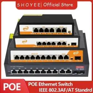 새로운 POE RJ45 이더넷 스위치 SFP 48V 802.3af/at 업링크 비관리형 플러그 앤 플레이 IP 카메라/NVR용
