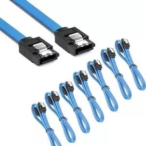 12팩 90도 직각/일자형 SATA III HDD SSD 케이블 6.0Gbps 래치 16인치 CD 드라이버용