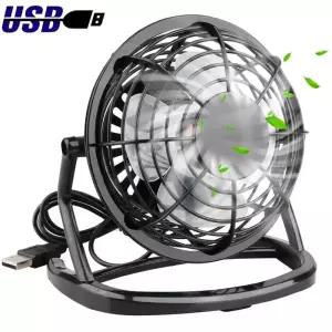 노트북 데스크탑 PC 용 USB 자동 팬 데스크 쿨러 사무실 여름 냉각 4 블레이드 회전식 미니 소켓