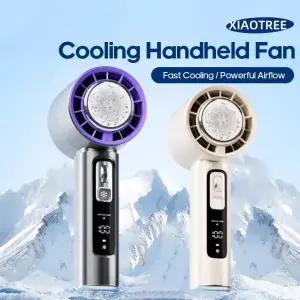 XIAOTREE 새로운 반도체 냉동 고속 휴대용 전기 팬 4000mAh USB 충전식 야외 소형