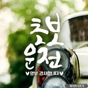 초보운전 차량스티커 초보자동차스티커 흰색 화이트