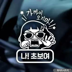 가까이오지마 초보운전 자동차스티커 차량스티커 초보화이트