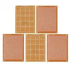 1/5/10/20PCS 단면 노란색 PCB 보드 toboard 5x7cm 전자 프로젝트 용 범용 DIY 프로토 타입 회로 기판 키트