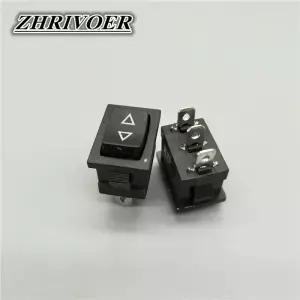 5Pcs KCD1 15*21mm 3pin 로커 스위치 전원 10A/125V 화살표 셀프 리셋/순간 푸시 버튼