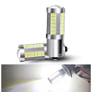 2개 PY21W P21 5W 1156 Ba15s 1157 Bay15d 33 SMD LED 자동차 플래시 브레이크 전구 후진 주차등