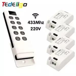 무선 조명 스위치 RF 433 Mhz 원격 켜기 끄기 컨트롤러 릴레이 Ac220v 10A 스마트 홈 제어 천장 램프 LED