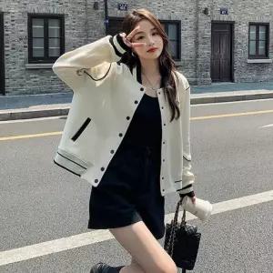 1컬러 야구점퍼 블루종 여성 바시티 숏자켓 LK-J013