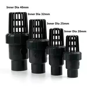 I.D 20 200mm UPVC 하단 밸브 체크 워터 펌프 물 입구 출구 필터 수족관 정원 홈 급수 튜브 피팅