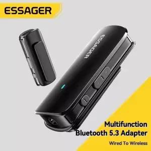 Essager 다기능 Bluetooth 5.3 어댑터 3.5mm 잭 Aux 무선 스테레오 이어폰 전화 TV 차량용 오디오 수신기