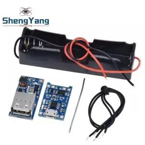 TZT 5V 1A 18650 TP4056 배터리 충전기 모듈 DIY 키트 1X18650 케이스 600MA USB 모바일 전원 부스트 보드