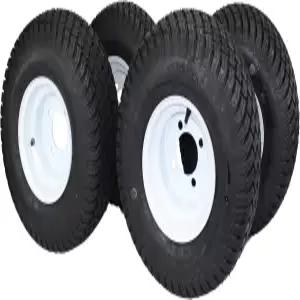 8인치 화이트 스틸 골프 카트 휠 및 18X8.50-8인치 4겹 잔디 타이어 AtW-003- (4개 세트)