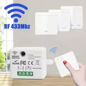 무선 43Hz 스마트 스위치 빛 1/2/3Gang 86 벽 패널 원격 제어 릴레이 수신기 10A 110V 220V LED 램프