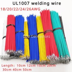 점퍼 납땜 UL1007 와이어 연결 더블 엔드 주석 도금 전선, 6 가지 색상, 18AWG, 개