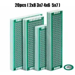 20Pcs PCB 프로토 타입 보드 4 호환 가능한 녹색 회로 기판 DIY 전자 제품 용 양면