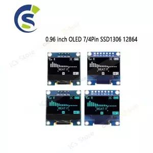 0.96 인치 IIC SPI 직렬 7/4Pin 흰색/파란색/노란색 OLED 디스플레이 모듈 SSD1306 12864 Arduino 용 LCD