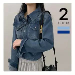 더핑크 / 하디 포켓 워싱 세미 크롭 데님 셔츠 2color 3431304