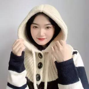 PL 애정템 넥워머 뉴윈터 니트 후드 넥워머(아이보리) No11