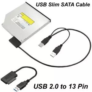 USB 2.0 6 7 13 핀 6P 7P 13P 슬림라인 SATA 케이블 코드 노트북 CDROM DVDROM ODD용 외부 전원 공급 장치