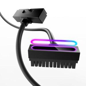 ASIAHORSE HYDRUS-24PIN PC PSU 연장 케이블 ARGB LED 구리선 마더보드 전원 통합 미니멀리스트 디자인 2000W 전원(전체 세트) 관리 및 DIY용 코드