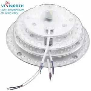 12W 18W 24W 32W LED 모듈 장식 SMD2835 AC 220V 240V 조명 와이어 원형 램프 소스 편리