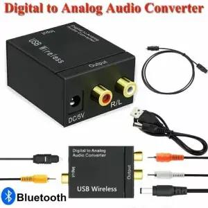블루투스 수신기 DAC 오디오 광 토스링크 SPDIF 동축 입력을 L/R RCA 3.5mm 어댑터에 연결하는