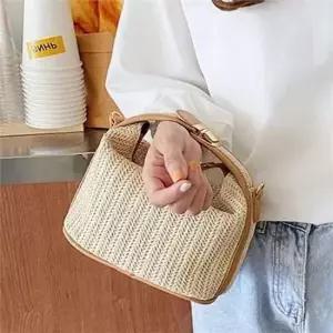 미니 여성 토트 백 라탄 밀짚 토트 백 여름 여성크로스백 여성토트백 라탄크로스백
