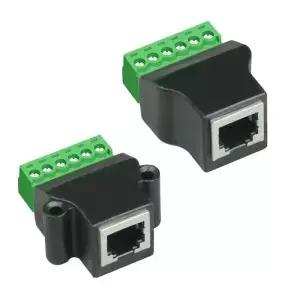 RJ12 6P6C 암형 플러그인 터미널 커넥터 크리스탈 이더넷 포트 어댑터 통신용