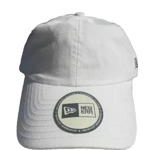 New Era 뉴에라 무지 화이트 햇 - 조절 가능한 금속 스트랩백 성인용 편안한 핏 캡
