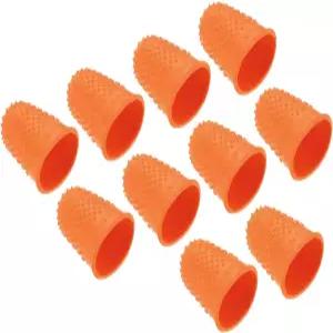 패티킬 0.71x1.14 인치 고무 핑거 팁 10 팩 실리콘 엄지 손가락 끝 보호대 커버 가드 패드 사무실 카운팅