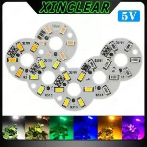 10pcs LED 3W 5V 컬러 램프 구슬 빛 보드 전구 SMD5730 라운드 변경 광원 직경 32MM 화이트 레드 그린 블루
