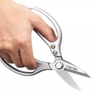 가죽 가위 올 메탈 헤비 듀티 짧은 칼날 손쉬운 절단 - 제작 재봉 원단 면 천용 대형 편안한