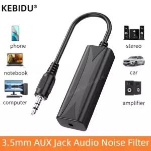 스피커 라인 3.5mm Aux 오디오 잡음 필터 접지 루프 차단기 자동차 스테레오 시스템 홈 제거