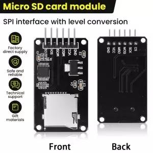 SPI 인터페이스가 있는 SD 카드 모듈 홀더가 Arduino IDE 프로그래밍을 위한 읽기 및 쓰기 레벨 변환