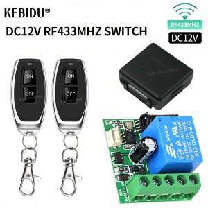 KEBIDU 범용 게이트 리모컨 스위치, 차고 문짝 LED 조명용 DIY 미니 모듈, RF 433 Mhz, 12V, 코드 요청 릴