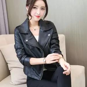 베이직 여성 가죽 자켓 슬림핏 라이더 아우터 가죽자켓 여성자켓 가을자켓