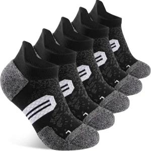 부더미 여성 발목 압박 양말 아치 지지대 운동용 로우컷 러닝 쿠션 5켤레