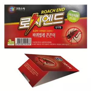 로치앤드 초강력 바퀴벌레 끈끈이 삼각형 트랩 3개입 파리잡이 바퀴잡이 바퀴벌레잡이