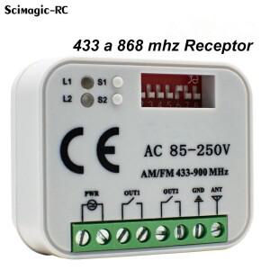 원격 제어 스위치 수신기 300-868MHz 433MHz 범용 9-30V 220V 차고 문 명령