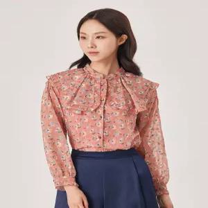 꼼빠니아쉬폰 플라워 패턴 블라우스_CACS2WRC110