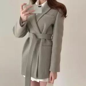 친절한탄씨 미디 여성 아우터 벨트 코트 슬림하고 단정한 실루엣 코트 여성코트 여성재킷 벨트코트