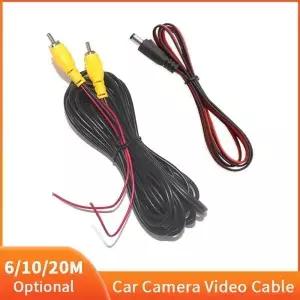 RCA 비디오 케이블 익스텐션 와이어 전원 자동차 후방 카메라 백업 6 m 10 20m