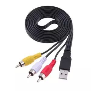 ALLOYSEED 1.5m/5FT USB Male A to 3 RCA A/V 케이블 어댑터 오디오 비디오 컨버터 코드 와이어 HDTV HD TV
